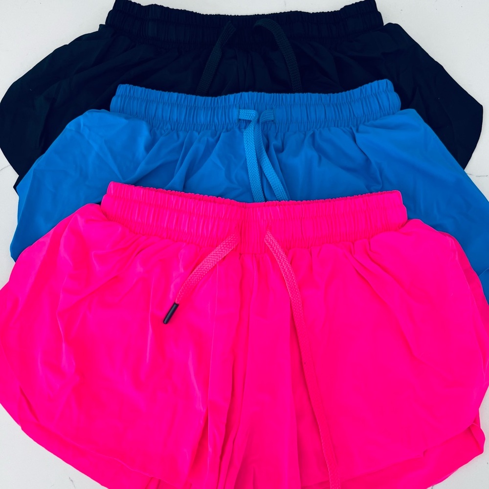 Lot of Girl’s butterfly Athletic Shorts 3 pairs- Black, Blue, Pink